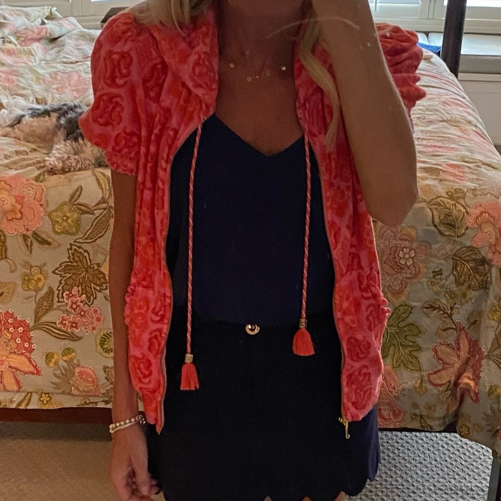 Juicy Couture pink & orange terrycloth jacket